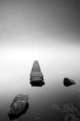 Loch Ard Jetty in the mist