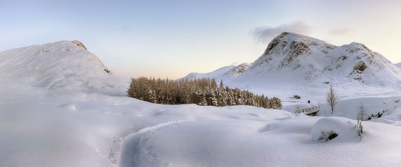 A panoramic snow covered Sunset view from the west highland way, Glencoe, taken on January after a few days of heavy snowfall.<br /><a href="https://fineartamerica.com/featured/glencoe-winter-landscape-west-highland-way-grant-glendinning.html"><font>Buy Print or Canvas</font></a><a></a> <a href="https://fineartamerica.com/featured/glencoe-winter-landscape-west-highland-way-grant-glendinning.html"></a><a></a>