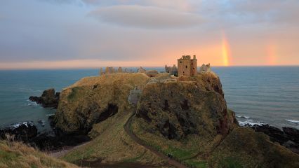 A vivid partial double rainbow at Dunnottar Castle just before Sunset.<br /><a href="https://shop.photo4me.com/picture.aspx?id=655109&f=canvas"><font>Buy Print or Canvas</font></a><a></a> <a href="https://shop.photo4me.com/picture.aspx?id=655109&f=canvas"></a><a></a>