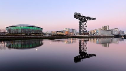 A beautiful Sunset from the River Clyde with the lit up Hydro Arena and Finnieston crane reflecting on the still water.<br /><a href="https://shop.photo4me.com/picture.aspx?id=564850&f=canvas"><font>Buy Print or Canvas</font></a><a></a> <a href="https://shop.photo4me.com/picture.aspx?id=564850&f=canvas"><img src="https://www.photoscotland.net/captionpic/p4me.jpg" alt="p4me.jpg" /></a><a></a>